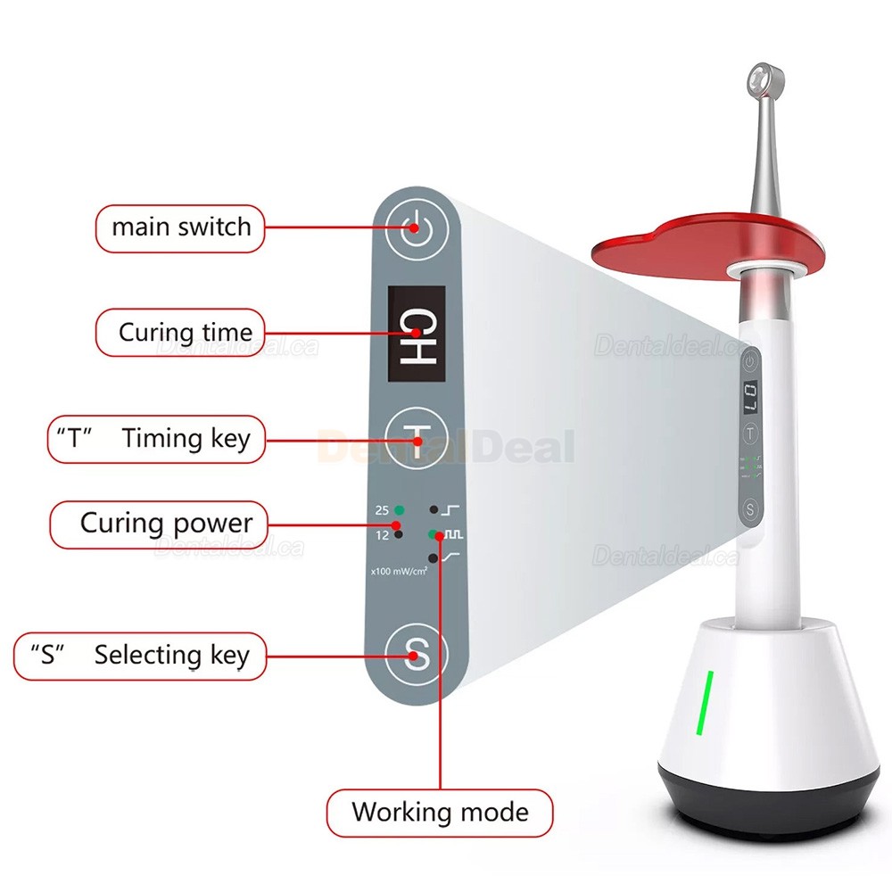 Betterway C25 Plus Dental Cordless LED Curing Light with Head